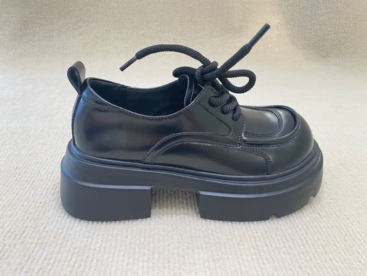 All Black Lace Up Mule Shoes Loafers